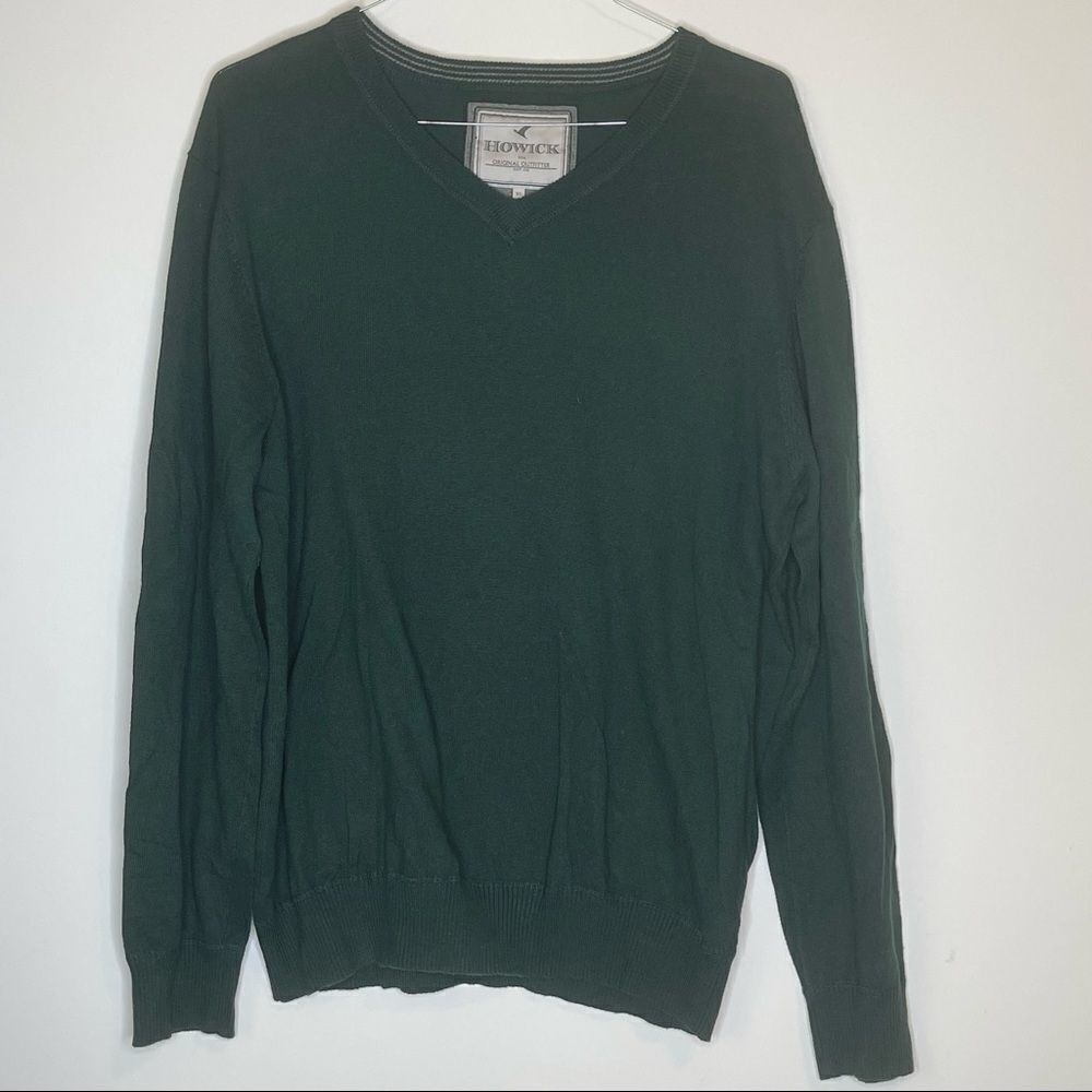Howick Onyx Green V-Neck Cashmere Blend Long Sleeve Sweater in Size XL - Picture 3 of 5